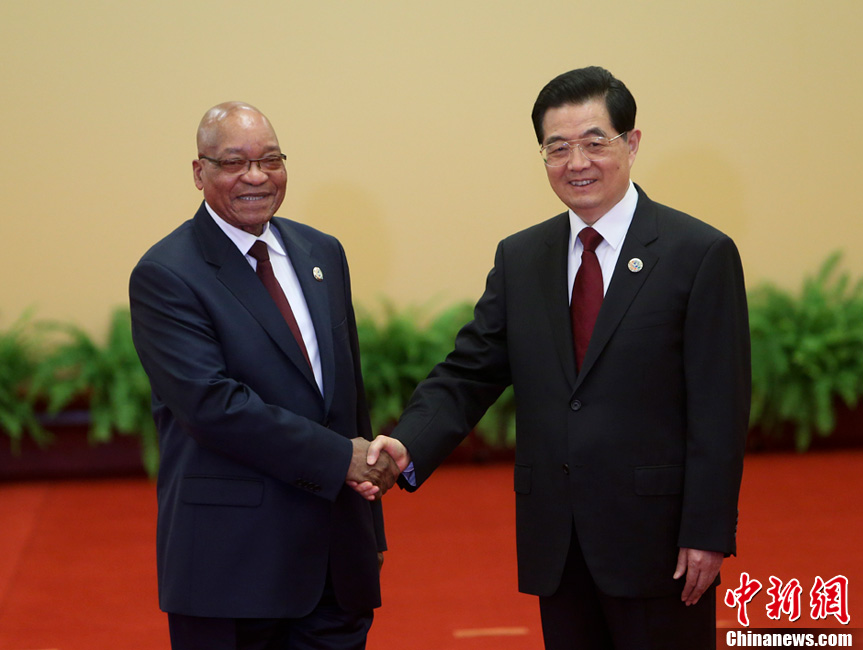 胡锦涛欢迎南非总统祖马