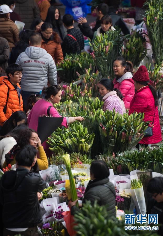 云南大批鲜花上市 花卉市场迎交易高峰