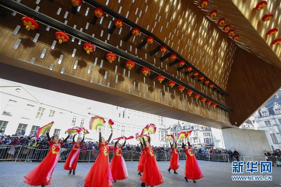 （国际）（3）比利时华侨华人举办2018春节巡游